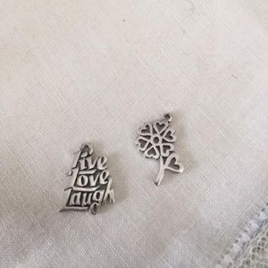 James Avery Live Love Laugh Charm and Flower Charm